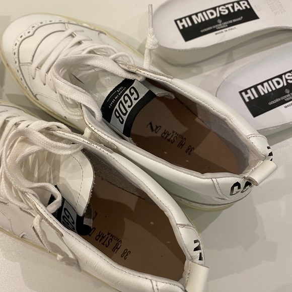 Golden Goose Hi Mid Star Sneaker White sz 38 NIB - Picture 7 of 11